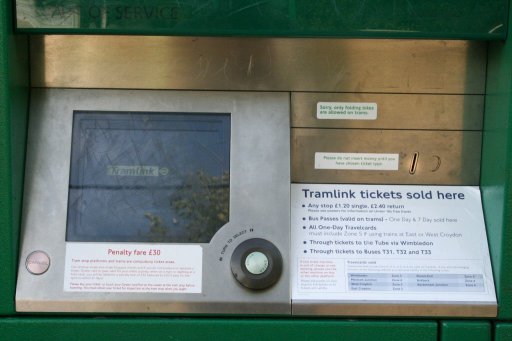 Croydon Tramlink ticket machine