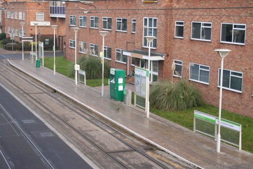 Croydon Tramlink tram stop at Reeves Corner