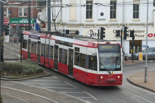Croydon Tramlink tram 2546 at Reeves Corner