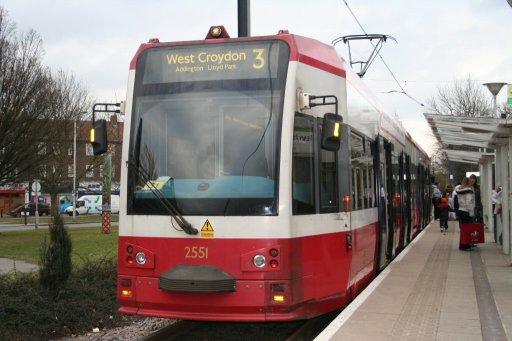 Croydon Tramlink tram 2551 at New Addington stop