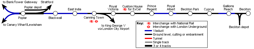 Map of Beckton route