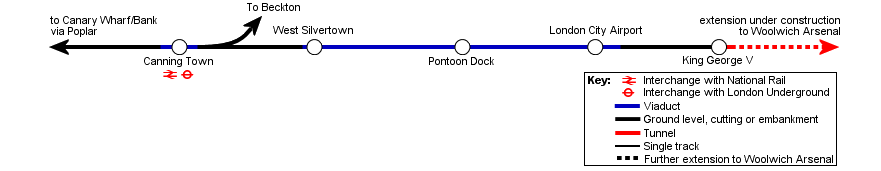 Map of London City Airport route