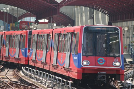 Docklands Light Railway unit 82 at Canary Wharf