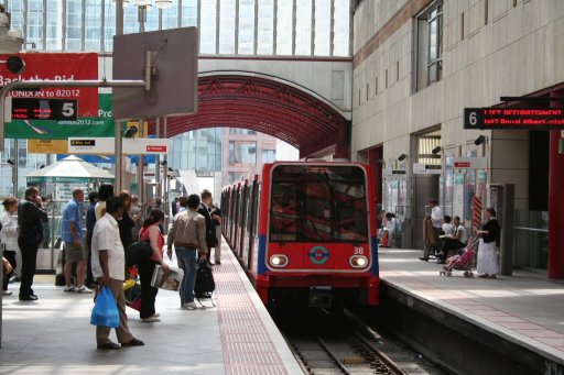 Docklands Light Railway unit 38 at Canary Wharf station