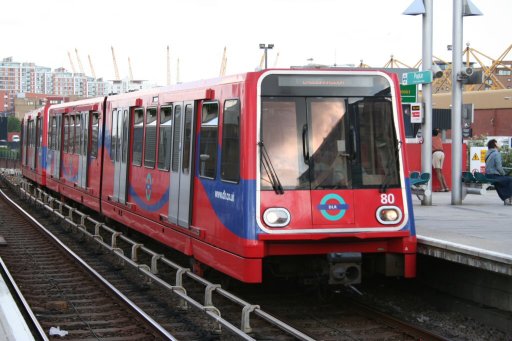 Docklands Light Railway unit 80 at Poplar station