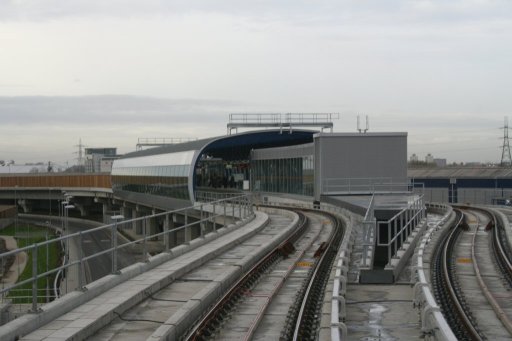 Docklands Light Railway lcy route at London City Airport station