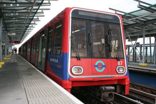 Docklands Light Railway unit 87 at West India Quay station