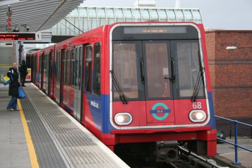 Docklands Light Railway unit 68 at Poplar station