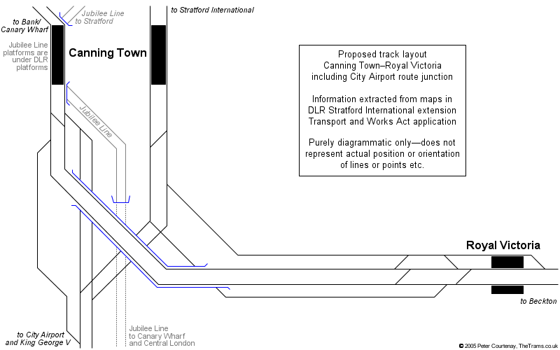 new track layout between Canning Town and Royal Victoria