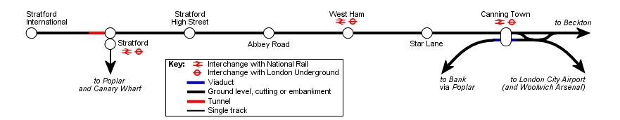 Map of Stratford International route