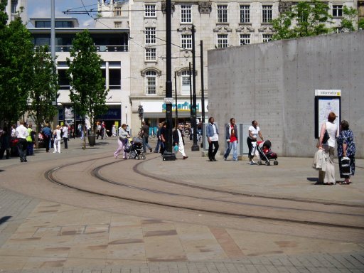 Metrolink City route at Piccadilly Gardens