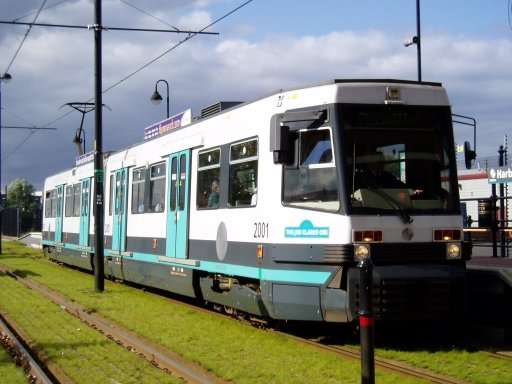 Metrolink tram 2001 at Harbour City stop