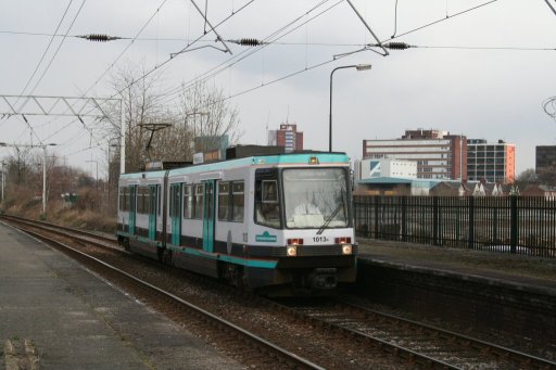 Metrolink tram 1013 at Old Trafford stop