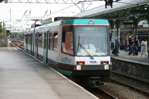 Metrolink tram 1026 at Altrincham stop