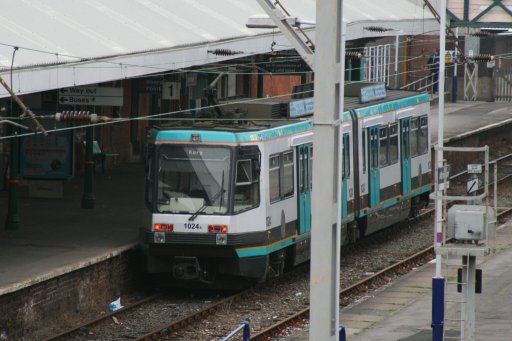 Metrolink tram 1024 at Altrincham stop