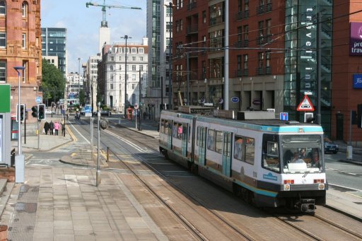 Metrolink tram 1014 at Lower Mosley Street