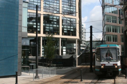 Metrolink tram city route at near Picadilly