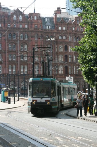 Metrolink tram 1014 at Mosley Street