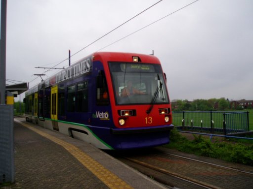 Midland Metro tram 13 at Bradley Lane stop