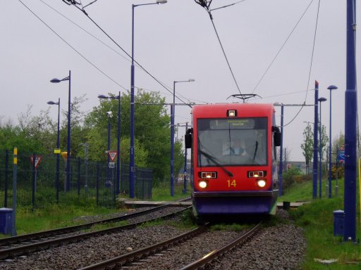 Midland Metro tram 14 at near Priestfield