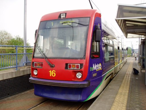 Midland Metro tram 16 at Winson Green, Outer Circle stop