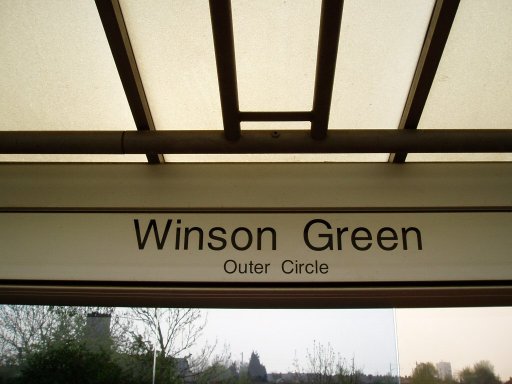 Midland Metro sign at Winson Green, Outer Circle stop