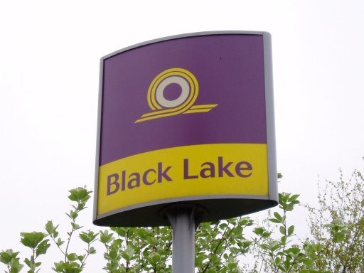 Midland Metro sign at Black Lake stop