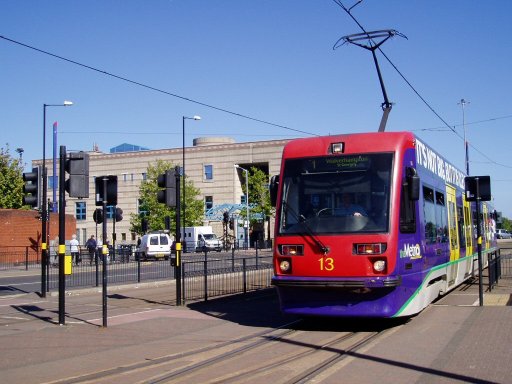 Midland Metro tram 13 at Wolverhampton