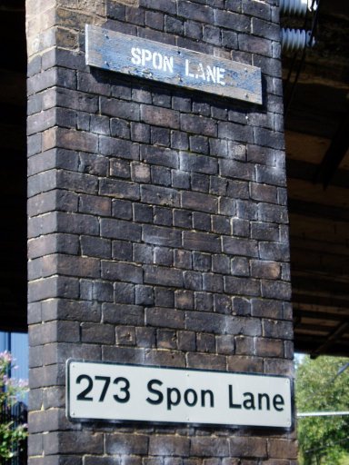 Midland Metro sign at Spon Lane bridge