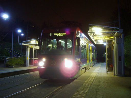 Midland Metro tram 02 at The Crescent stop