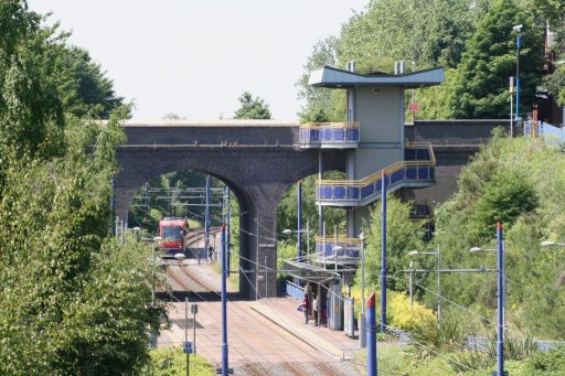 Midland Metro tram stop at Lodge Road, West Bromwich Town Hall