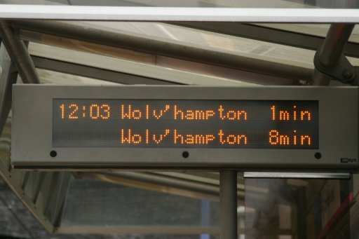 Midland Metro passenger information display