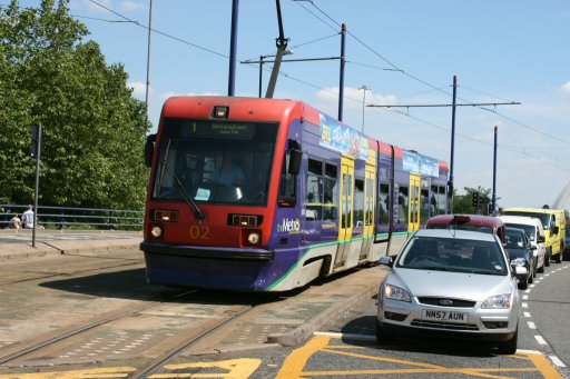 Midland Metro tram 02 at Wolverhampton