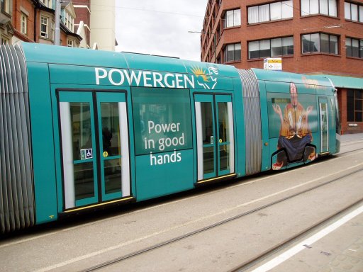 Nottingham Express Transit tram 201 at Royal Centre stop