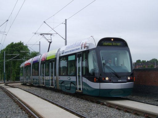 Nottingham Express Transit tram 211 at near Wilkinson Street