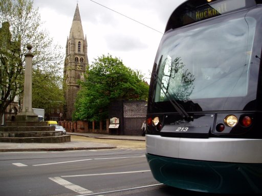 Nottingham Express Transit tram 213 at Weekday Cross