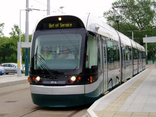 Nottingham Express Transit tram 215 at The Forest stop