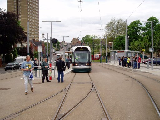 Nottingham Express Transit tram TLRS tour at The Forest stop