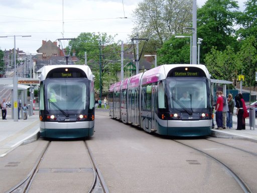 Nottingham Express Transit tram TLRS tour at The Forest stop