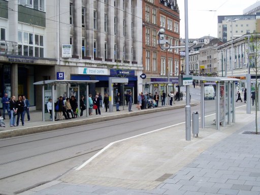 Nottingham Express Transit tram stop at Old Market Square