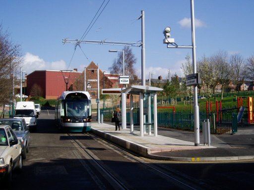 Nottingham Express Transit tram stop at Shipstone Street