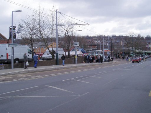 Nottingham Express Transit tram stop at Hyson Green Market