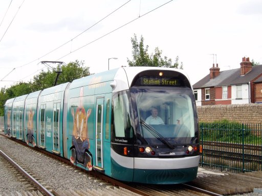 Nottingham Express Transit tram 201 at Basford