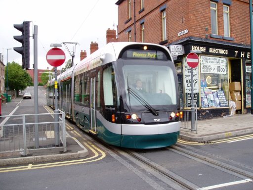 Nottingham Express Transit tram 212 at Shipstone Street