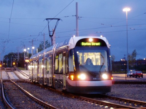 Nottingham Express Transit tram 203 at Wilkinson Street