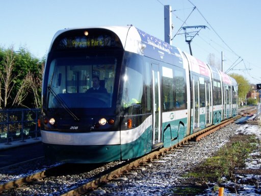 Nottingham Express Transit tram 208 at Highbury Vale