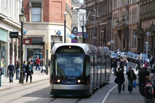 Nottingham Express Transit tram 205 at The Poultry