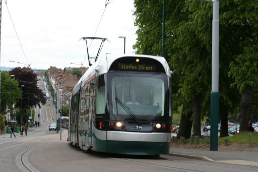 Nottingham Express Transit tram 214 at Mount Hooton Road