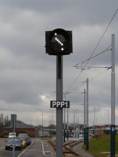 Nottingham Express Transit sign at Phoenix Park