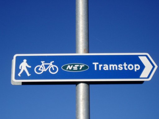 Nottingham Express Transit sign at Butler's Hill